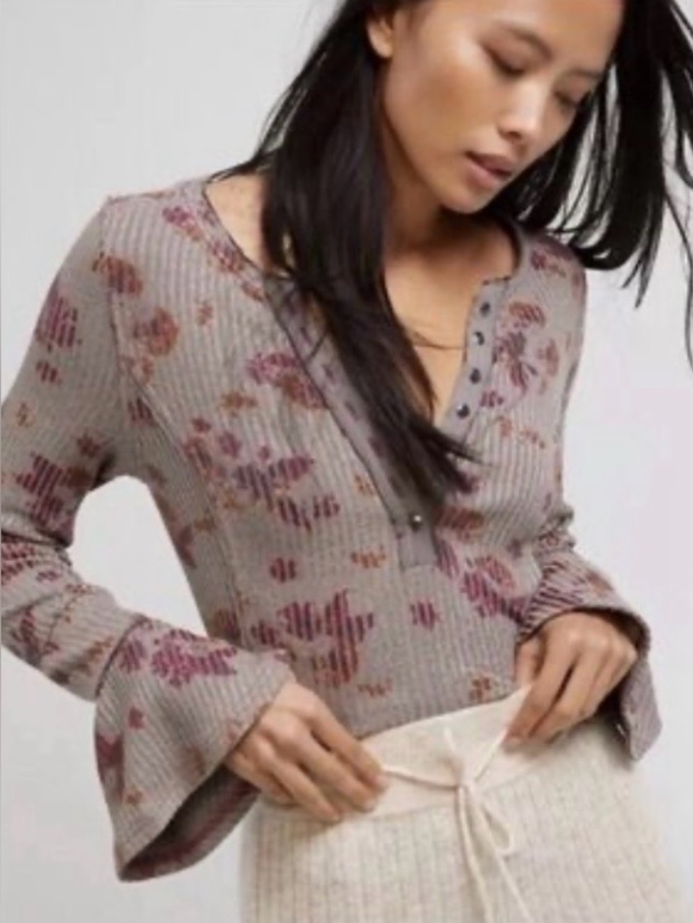 NWT Free People Layer Me Henley Top Size XS